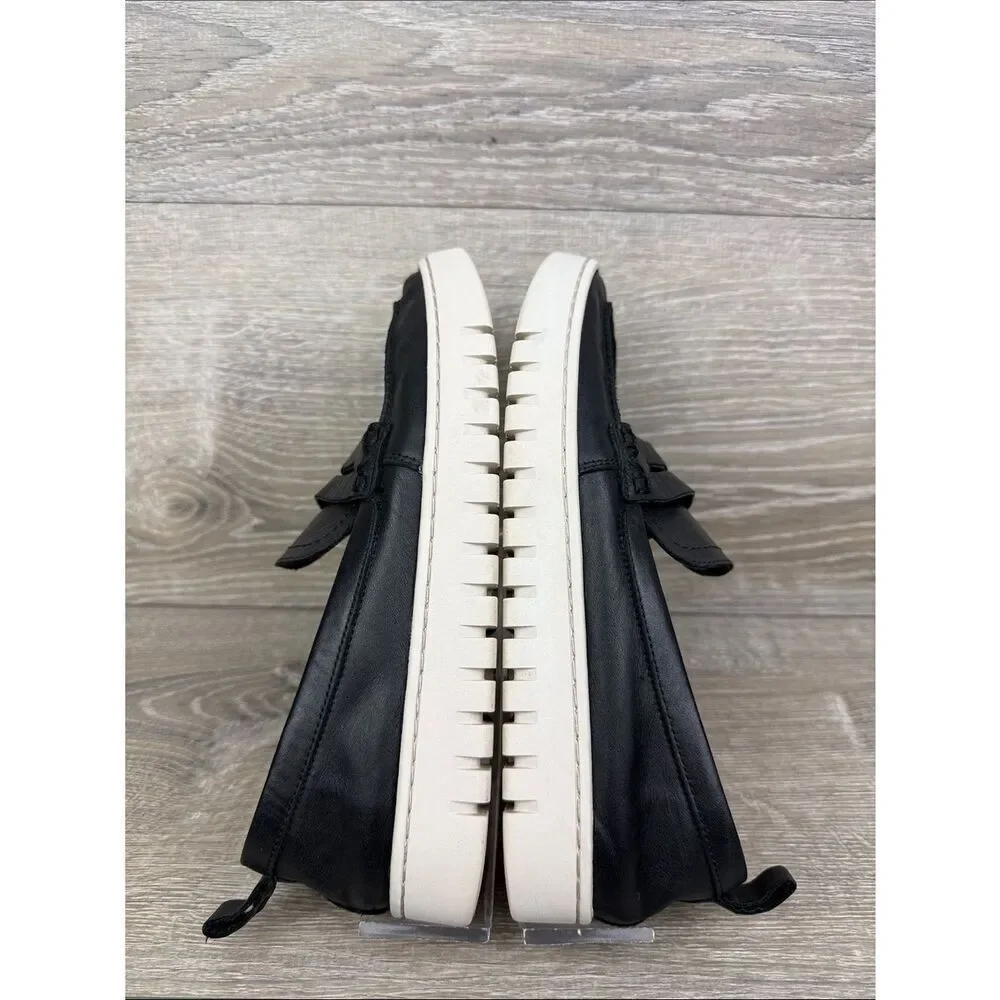 Vionic Uptown Women’s Sz 7 Black Leather Slip On Sneaker Penny Loafers